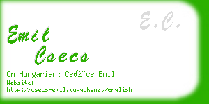emil csecs business card